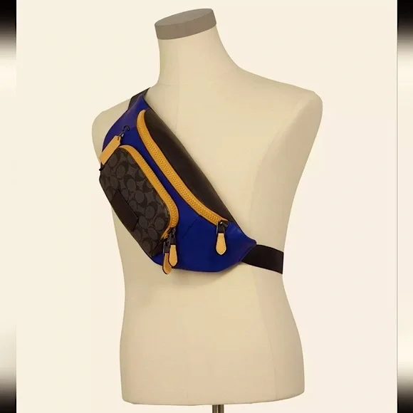 Track Belt Bag In Colorblock Signature Canvas